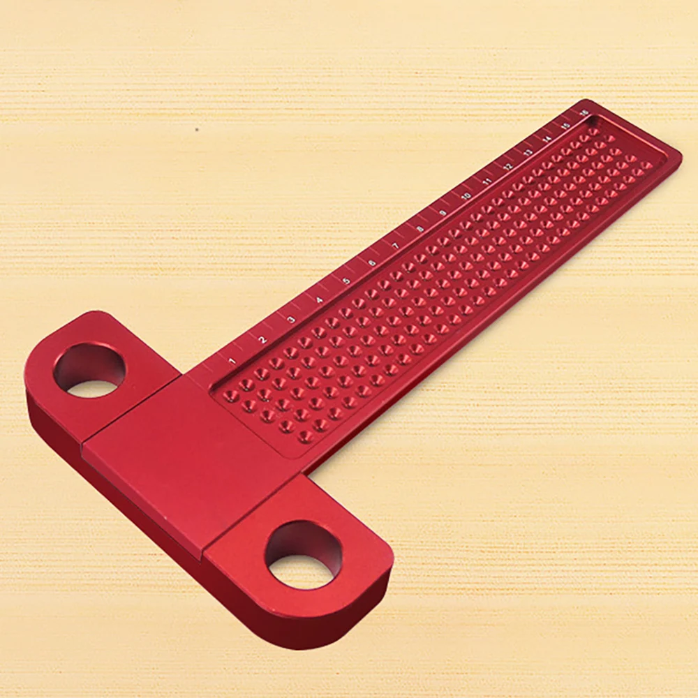 

0-600MM Precision Marking T-type Ruler Aluminium Alloy Hole Positioning Scribing Gauge Woodworking Measuring Tool