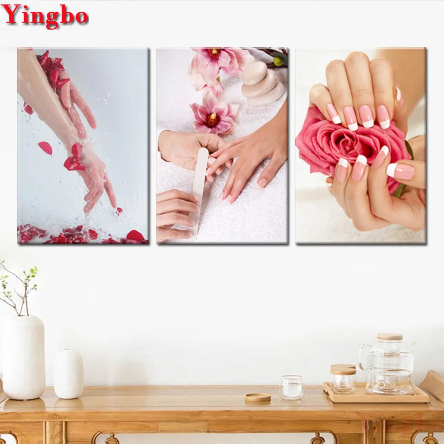 3 шт./компл. Алмазная вышивка сделай сам Йога спа салон массаж ногтей тела 5d полная