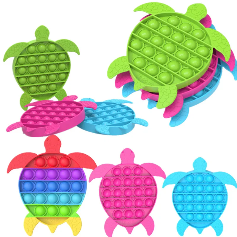 POPsIt-juguetes inquietos para ni&ntilde;os, puzle antiroedores de escritorio, tortuga bonita de descompresi&oacute;n, juguetes contra el estr&eacute;s-0