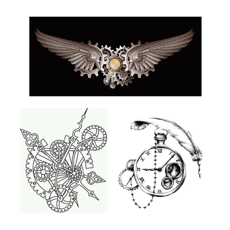 Панк шестеренка крылья металлическая режущая форма украшение фотография