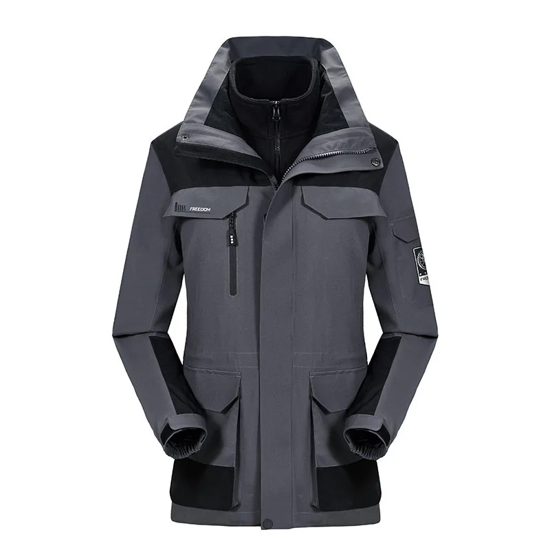 Осенне зимние мужские и женские уличные куртки съемный костюм из двух частей