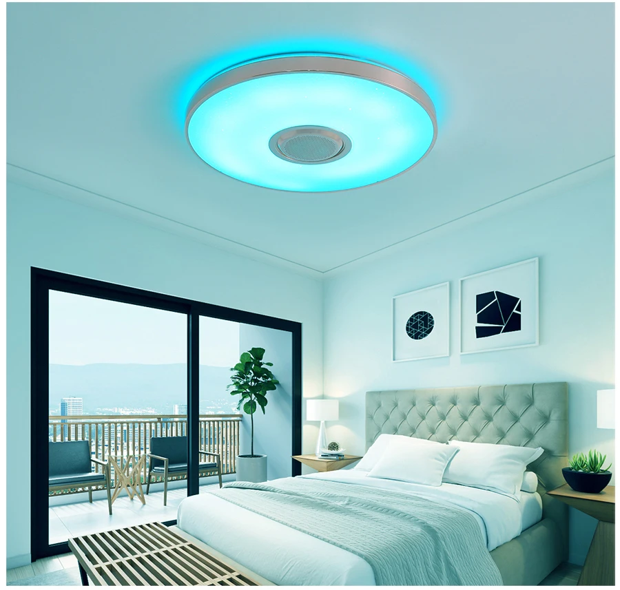 Bluetooth потолочный светильник RGB музыкальный потолочный светильник с Bluetooth Круглой Формы Светильник ing для домашнего прослушивания музыки светильник luminarias