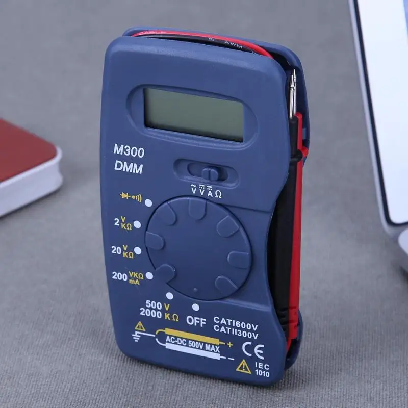 Портативный цифровой мультиметр M300 с ЖК дисплеем 1999 отсчетов ручной тестер
