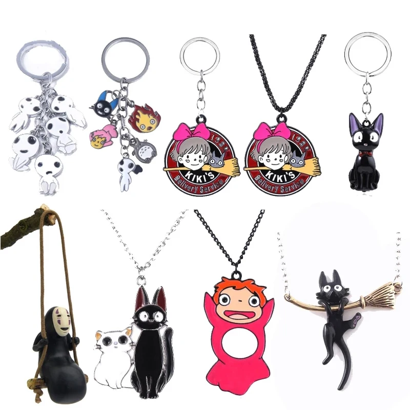 

RJ Anime Kiki's Delivery Service Necklaces Cute Kiki Black Cat JIJI Cosplay Pendants Choker For Women Girl Jewelry