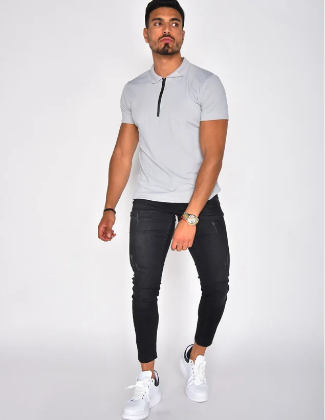 

Men's elastic small leg jeans classic black jeans men's new