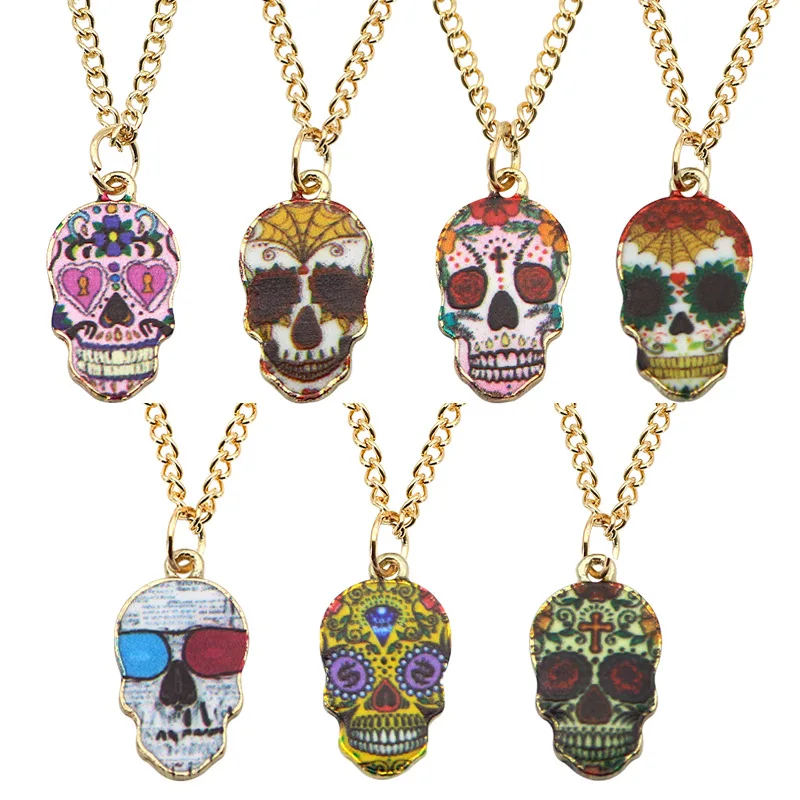 Модное многоцветное ожерелье в стиле панк с подвеской для лица индивидуальное