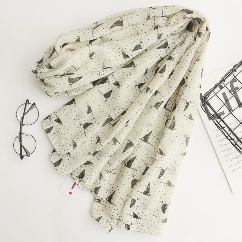 Japanese Point Flying Swallow Printed Cotton and Linen Scarf Travel Sunscreen Shawl Korean Edition Fashion SilK |