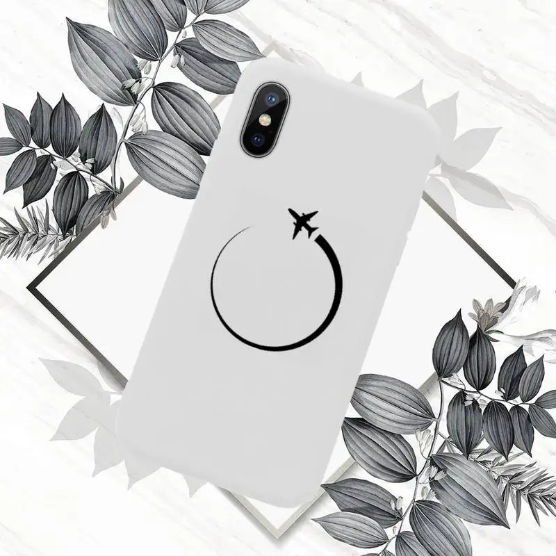 

World Map Travel Phone Case White Candy Color for iPhone 11 12 mini pro XS MAX 8 7 6 6S Plus X SE 2020 XR