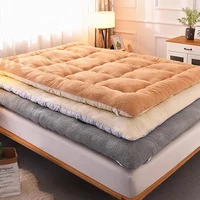 Lamb velvet mattress super warm double bed luxury mat Keep warm instantly folding mattress topper flannel king queen full size