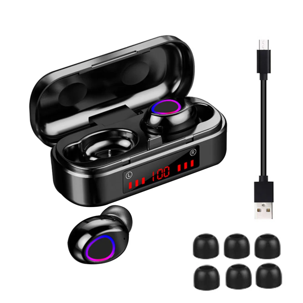 

New Arrive V7 TWS Bluetooth Headset Wireless Earphone 5.0 Touch Control Waterproof 6D Stereo Sport Music Earbuds Charging Box