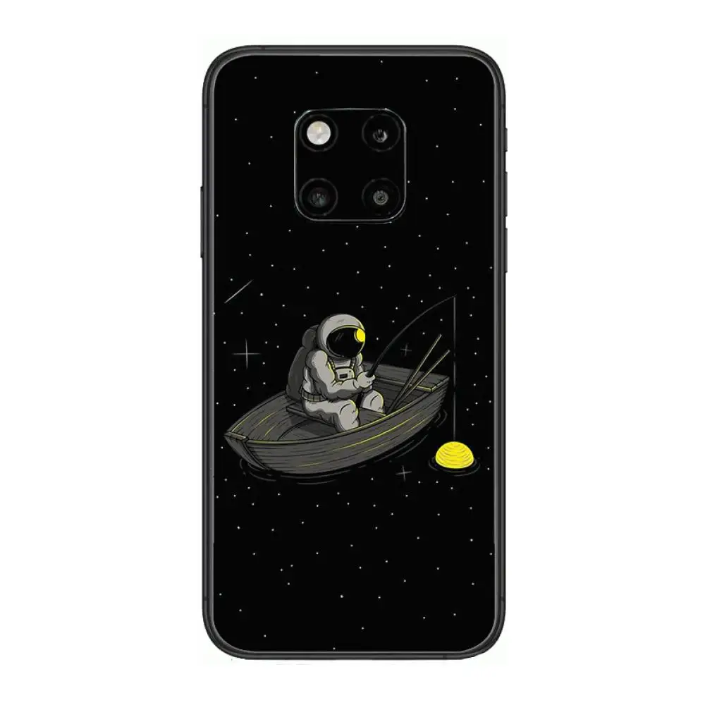 

Cute astronaut Phone Case For Huawei mate 30 10 20 40 Lite Smart Z Pro Black Etui 3D Coque Painting Hoesjes case