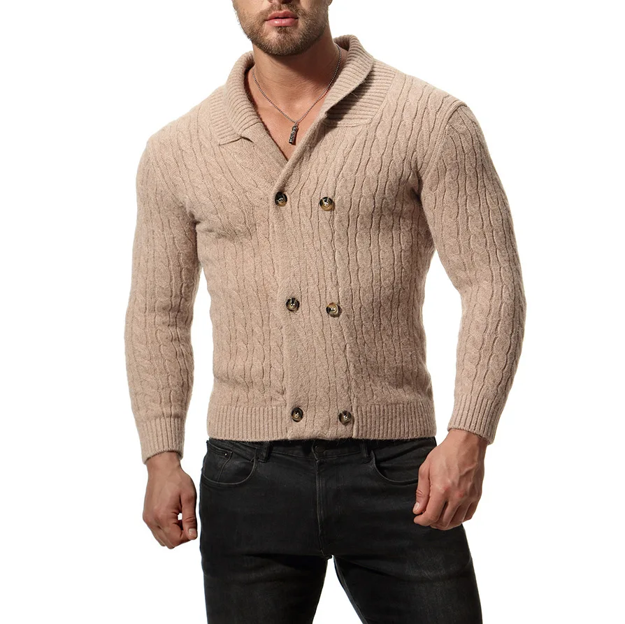 Тонкий мужской свитер вязаный длинный сплошной цвет обычные свитера для мужчин |