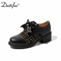daitifen women spring autumn oxford shoes students woman mixed colors pumps concise butterfly knot party dress shoes fashion
