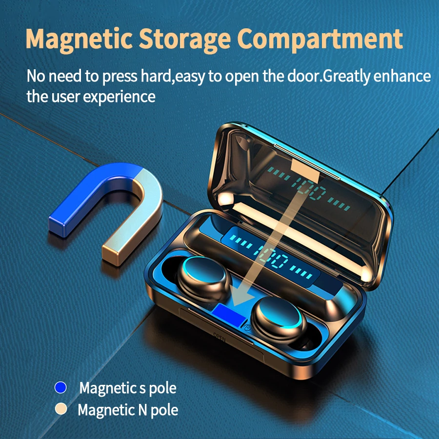 

Bluetooth 5.0 Earphones Mini Wireless Earbuds Headphones 8D Bass Stereo Waterproof TWS Sport Headset With Mic For IPhone Android