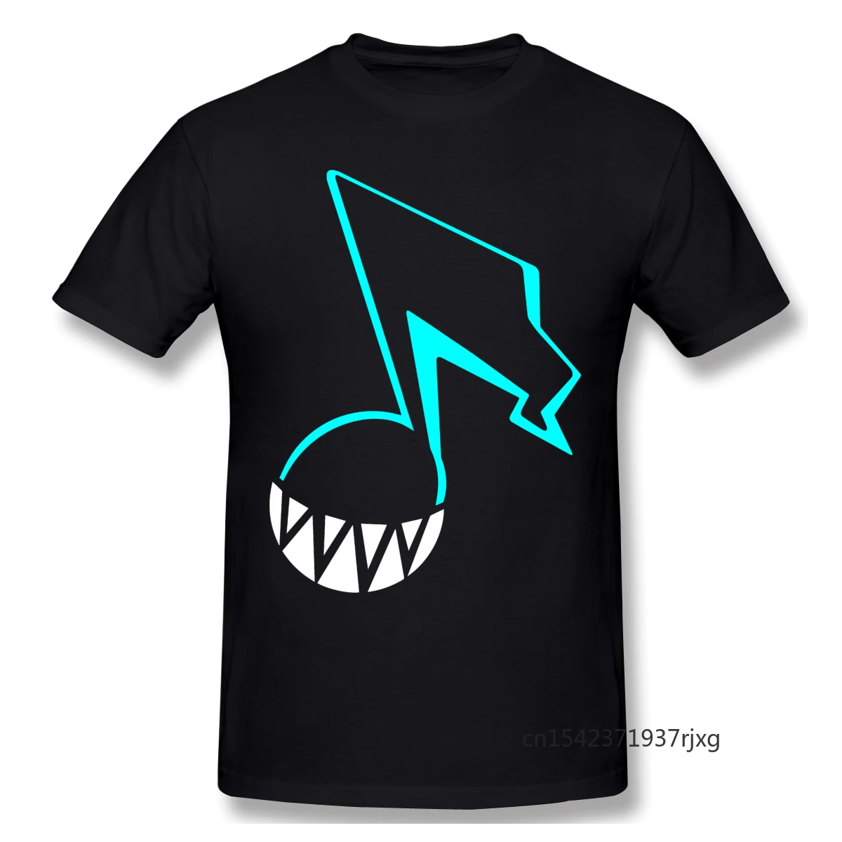 

Smiling Blue Music Note Print Cool Designed Artwork Funny T Shirts Persona Fashion Streetwear Clothing O-Neck
