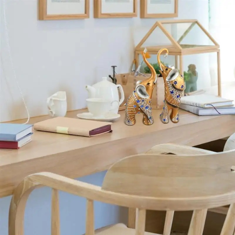 Современные художественные статуи слона фэн шуй на удачу коллекционные фигурки