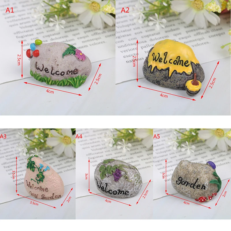 Мини Добро пожаловать камень Кола Сказочный Сад миниатюра бонсай Декор Ремесло