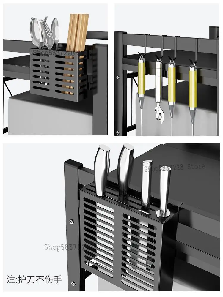 Кухонные стеллажи для микроволновых печей и духовок полка двухэтажного стола