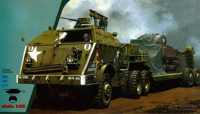 DIYMyModeI-cami&oacute;n plano militar M25 dragon wagon de EE. UU., KIT de modelo de papel artesanal, rompecabezas de juguete hecho a mano, accesorios de pel&iacute;culas de regalo-0