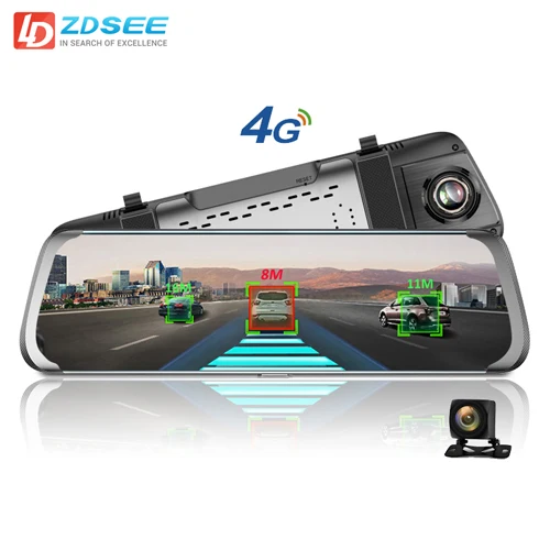 LDZDSEE Q9 LDZDSEE Q9 4G LTE ADAS 1" поток зеркало заднего вида gps BT Full HD 1080P Автомобильный видеорегистратор камера видеорегистратор Авто регистраторы видео рекордер - Название цвета: LDZDSEE Q9