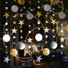 Декор для дня рождения, 4 м, Мерцающая звезда, Бумажная гирлянда, Рождественское украшение для дома, 2022, украшение на новый год, свадьбу, Baby Shower