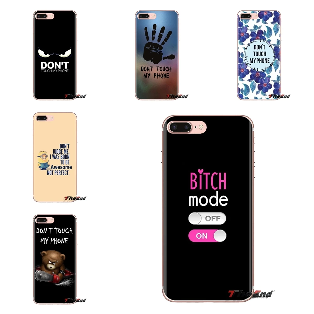 For iPhone XS Max XR X 4 4S 5 5S 5C SE 6 6S 7 8 Plus Samsung Galaxy J1 J3 J5 J7 A3 A5 dont touch my phone wallpaper TPU Bag Case |