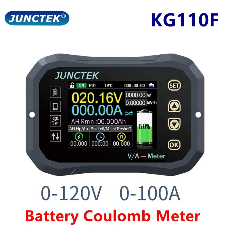 

Тестер Аккумуляторов KG110F DC 120 в A измеритель кулома измеритель напряжения тока для литиевых батарей Индикатор емкости Измеритель кулома