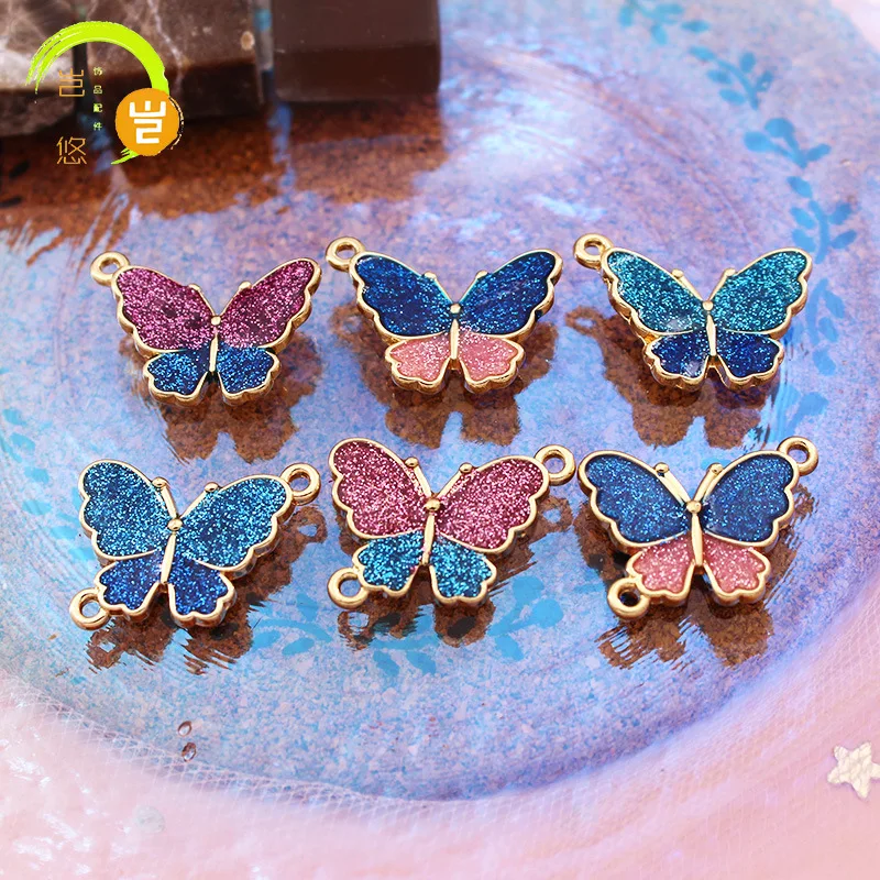 DIY Butterfly Initial Necklace Jewelry Pendant Earring Necklace Keychain Pendant Accessories Material Wholesale