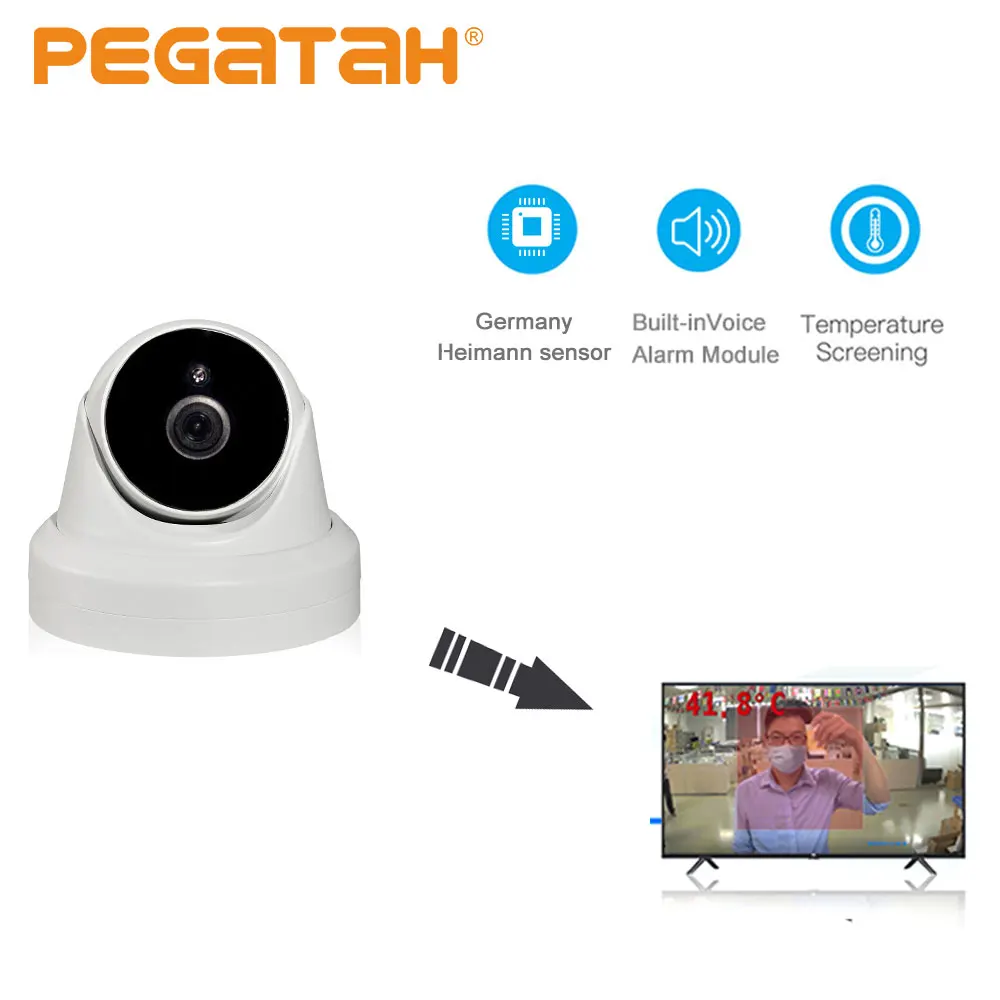 1080P камера с распознаванием лица температурная контроля доступа обнаружения