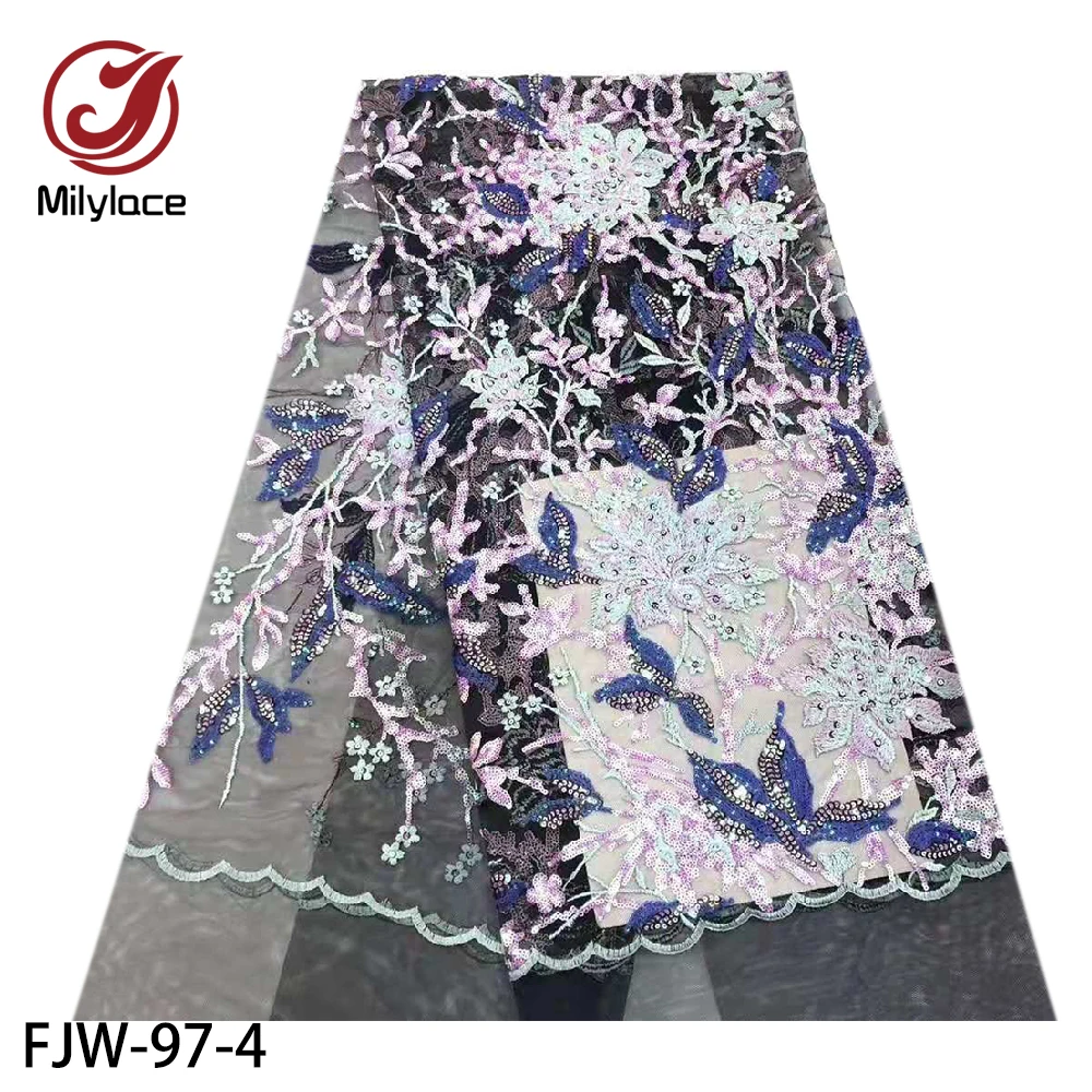 2020 Высокое качество Французский Тюль Блестки африканская кружевная ткань