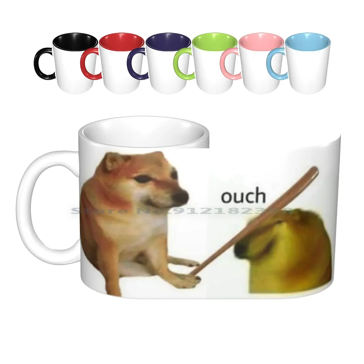 

Керамические кружки Cheems Bonk, кофейные чашки, Кружка для молока и чая, кружка Cheem Cheems Bonk Ouch с забавной собакой, креативная трендовая винтажная П...