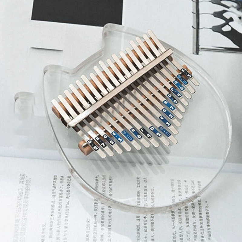 

Crystal Kalimba 17keys Thumb Piano Transparent Finger Mbira Sanza with Tuner Hammer Bag for Kids and Piano Beginner Gift