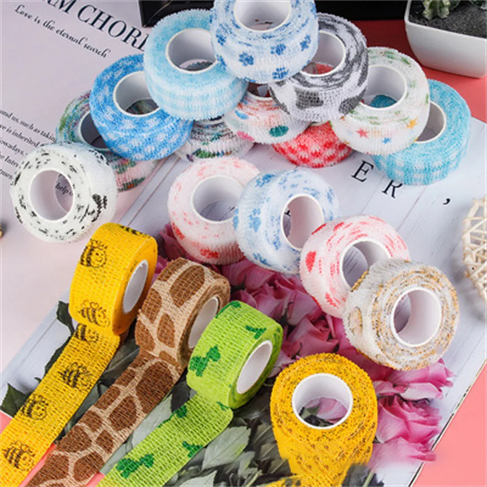 

1 шт., бандаж с милым рисунком, анти-износостойкий, нетканый, самоклеящаяся лента, милая, «сделай сам», декоративный материал для учетной запи...