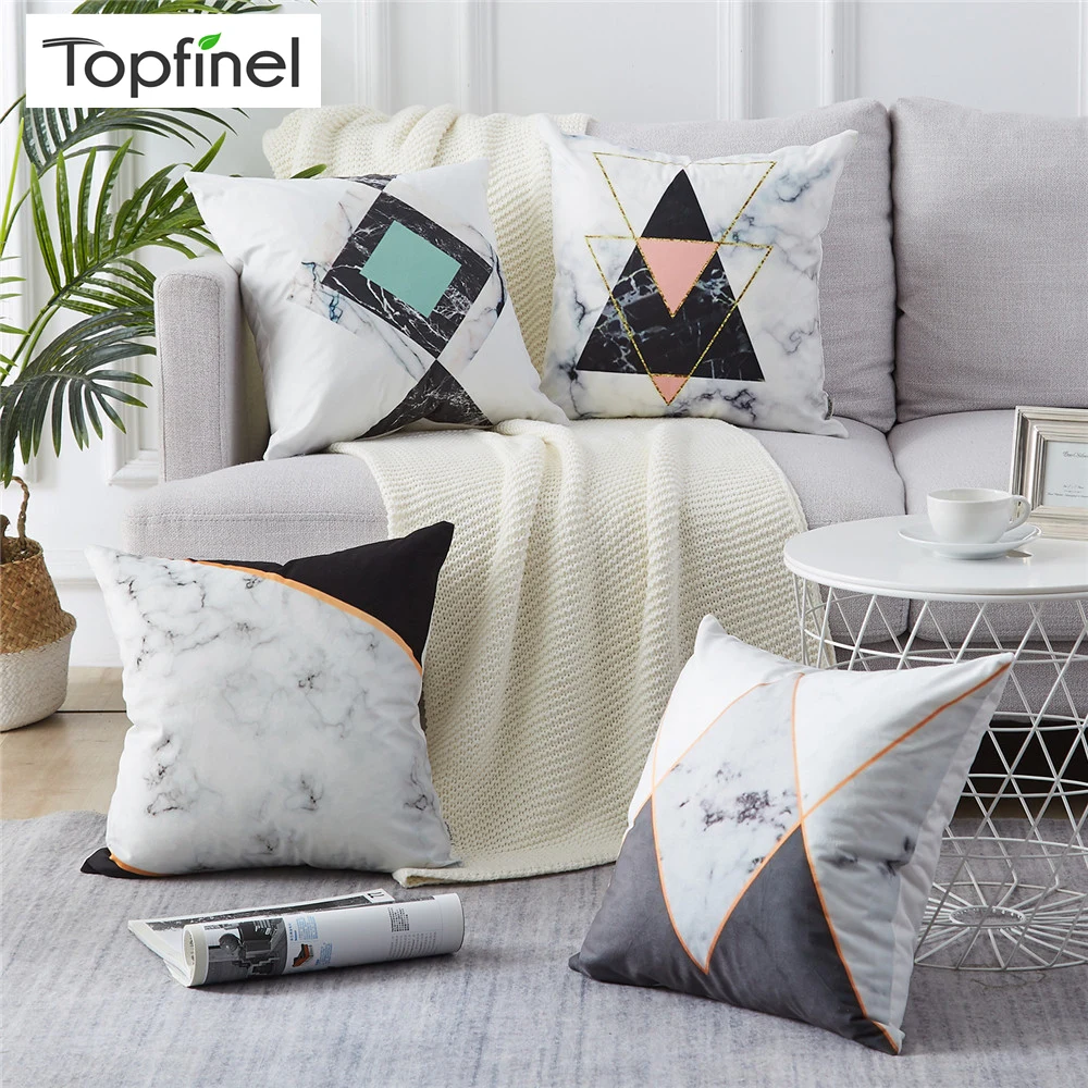 Чехол Topfinel для подушки розовый геометрический чехол с Северными мотивами