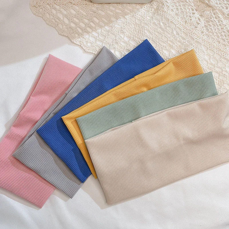 

Women Headband Solid Color Cloth Wide Turban Knotted Headwrap Girls Hairband Hair Accessories Scrunchies Ice Silk Headband