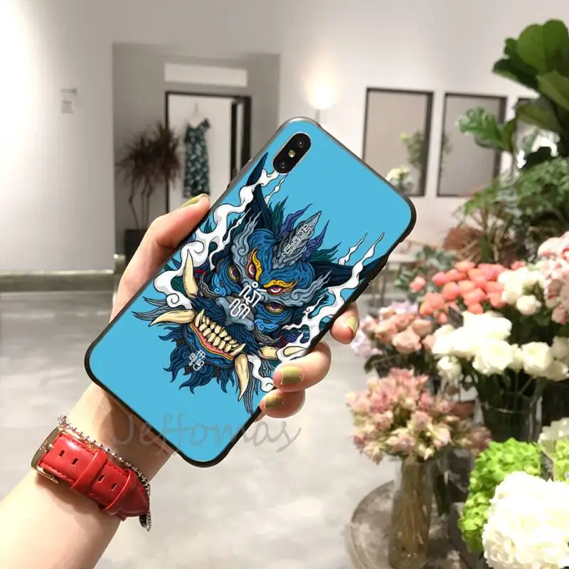 

Japanese samurai oni mask Phone Case for iPhone 11 12 mini pro XS MAX 8 7 6 6S Plus X 5S SE 2020 XR