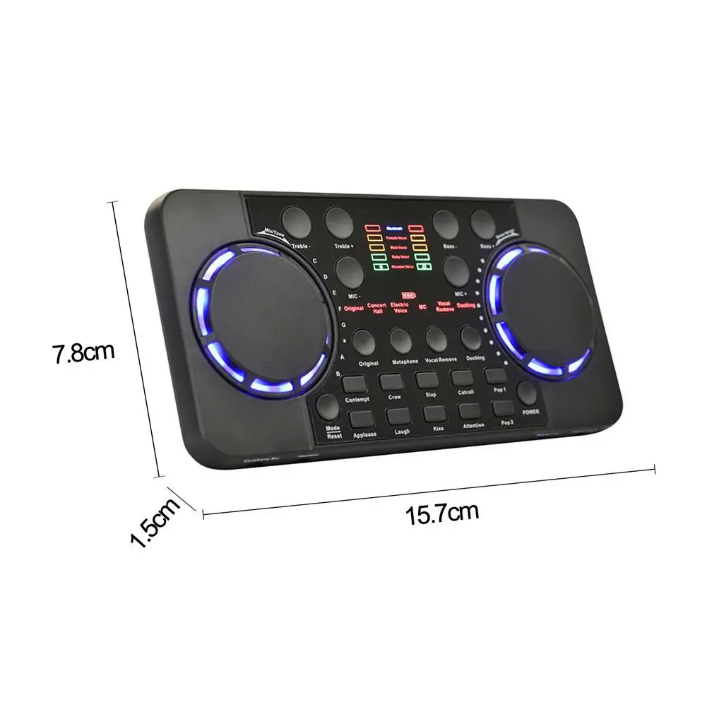 

Mixer Live Broadcast Studio Singing Noise Reduction Portable External Bluetooth 4.0 Sound Card For Phone Computer Recording