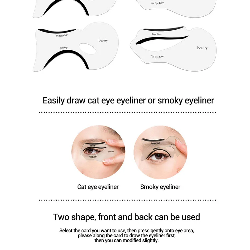 Набор трафаретов для подводки глаз 10 шт. модель бровей направляющий формирующий