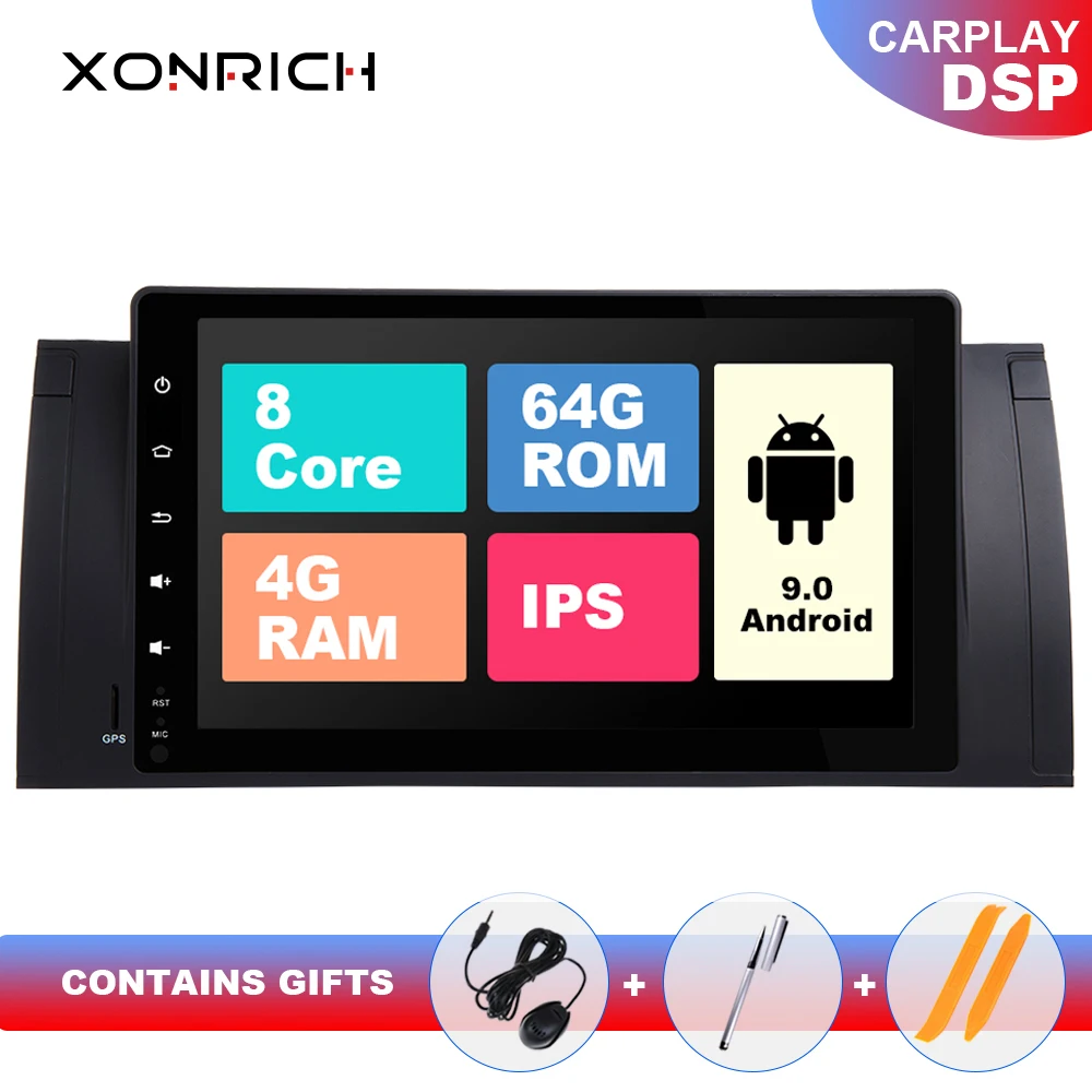Автомагнитола DSP 8 ядер 4 ГБ 64 2 Din Android 9 0 для BMW X5 E53 E39 5 серии мультимедийное радио GPS