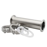 sanitary tri clamp spool tube with ferrule clamp end 6 24 length tube