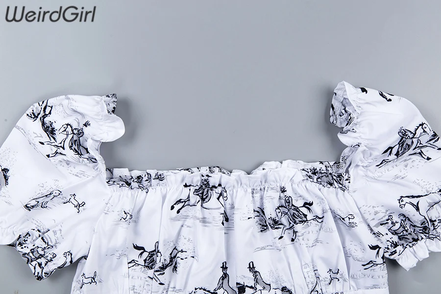 Weirdgirl женская футболка с принтом модные элегантные топы с квадратным вырезом и коротким рукавом-бабочкой, новые летние футболки Harajuku femme