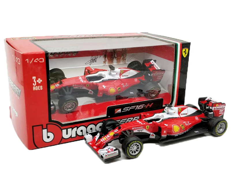 BBurago F1 весы 1:43 RedBull AMG W05 W07 SF71H SF70H SF16 RB13 RB14 RB15 SF90 литья под давлением гоночный автомобиль модель Машинки Игрушки - Цвет: SF16H Nr5 S.Vettel