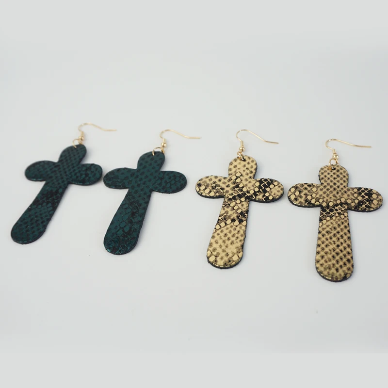Серьги подвески женские золотистые и зеленые с крестом|Серьги-подвески| |