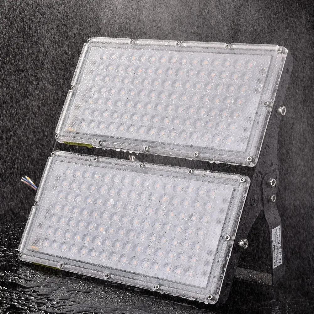

100W 200W High Power LED Flood Light Floodlight IP65 Waterproof Outdoor Wall Lighting Garden Square Spotlight Cold White