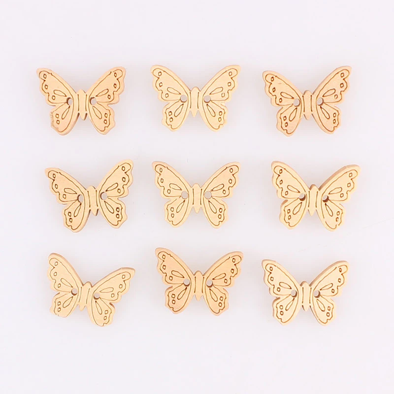 Деревянные пуговицы в форме бабочки с 2 отверстиями для скрапбукинга поделок