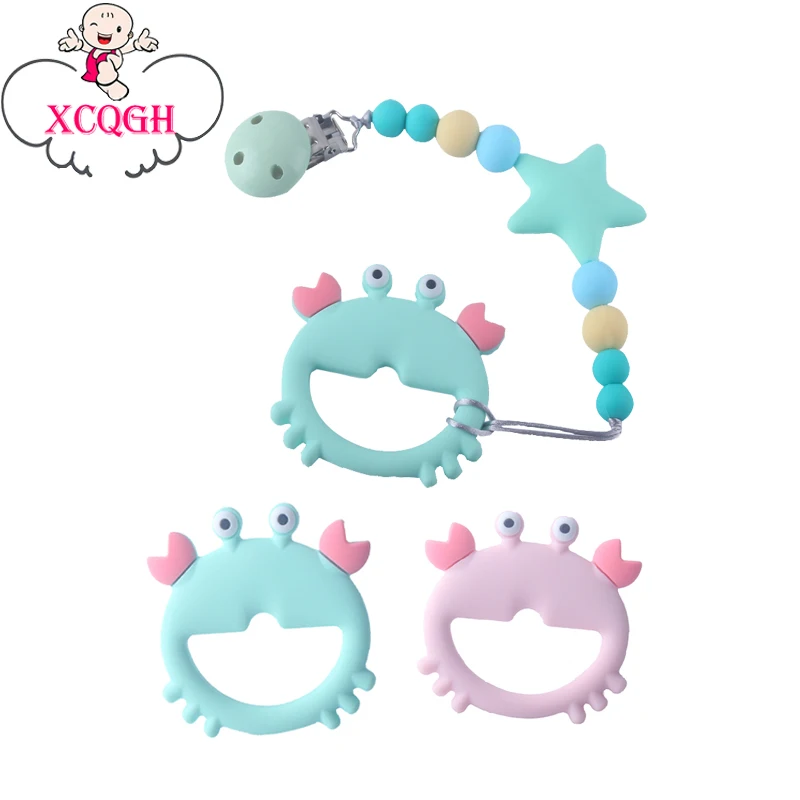 Детский Прорезыватель для зубов XCQGH милый краб из пищевого силикона игрушки