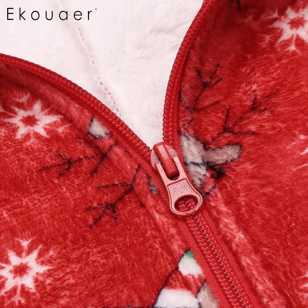 Ekouaer Men Winter Pajamas Christmas Sleepwear Soft Cozy One-piece Pajama Long Sleeve Hooded Autumn Nightwear Clothes | Мужская одежда