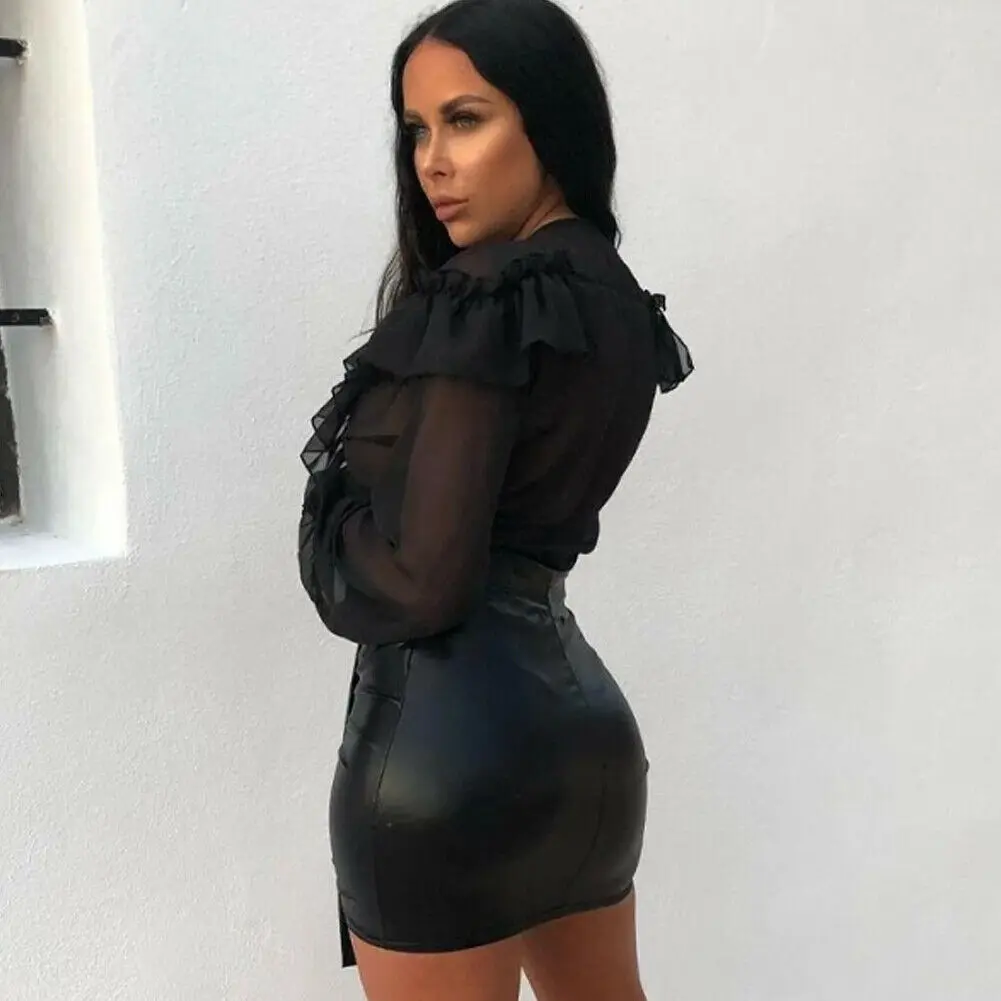 Новинка сексуальная летняя женская прозрачная сетчатая блузка с глубоким