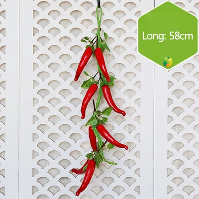 Red Pepper Skewers Strongwell моделирование зеленые овощи шампуры фруктовая струна домашняя Настенная Декорация украшения для стен ресторана - Цвет: Red Pepper Skewers