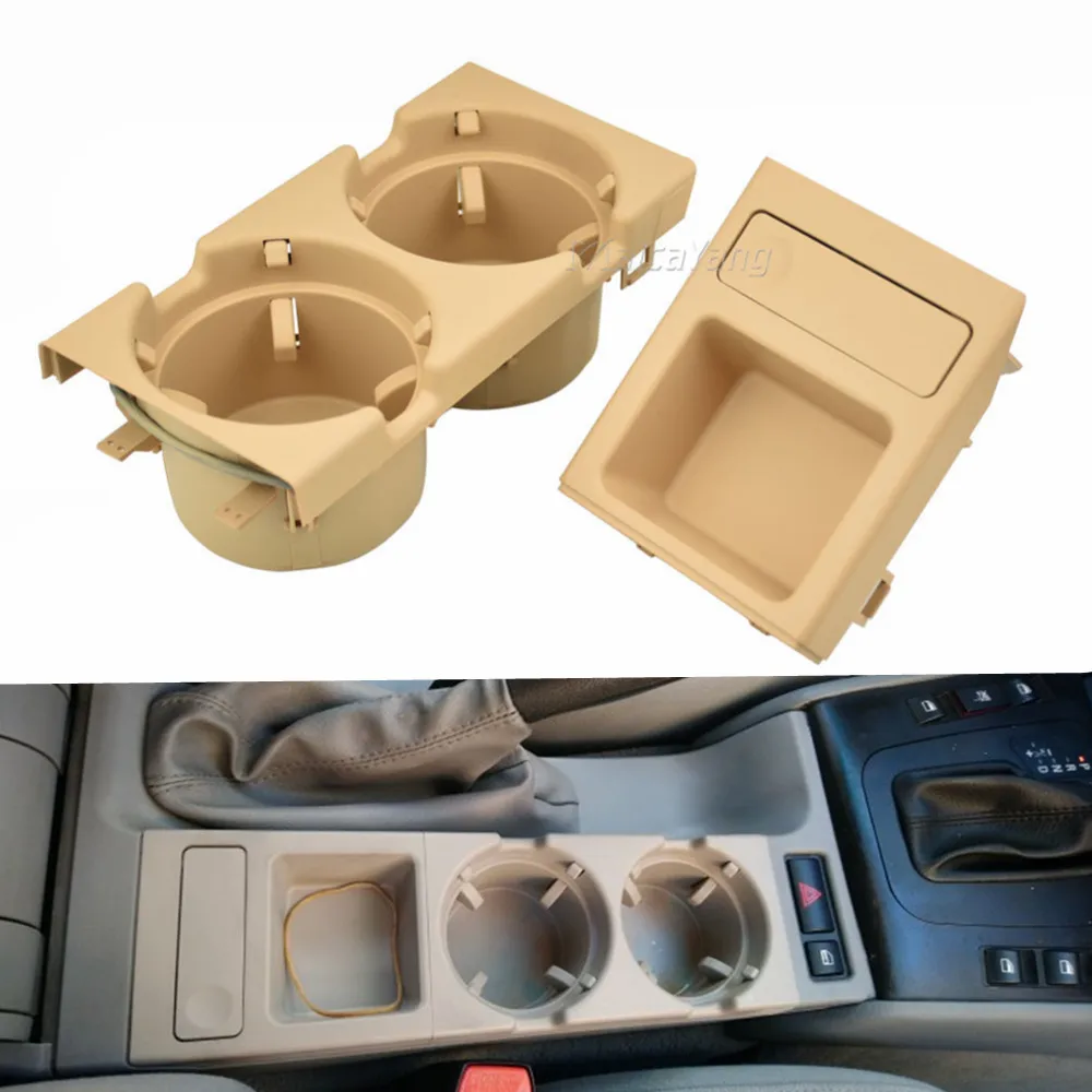 new double hole car styling front center console storage box coin cup holder for bmw e46 3series 1999 2006 51168217957 free global shipping
